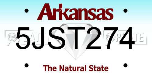 5JST274 Arkansas License Plate