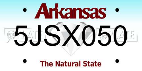 5JSX050 Arkansas License Plate