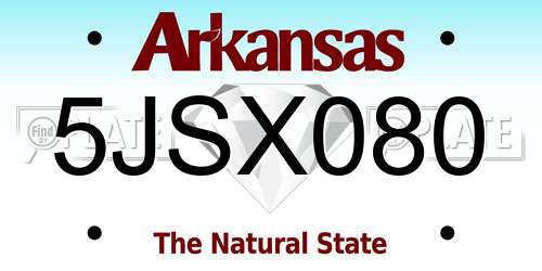 5JSX080 Arkansas License Plate