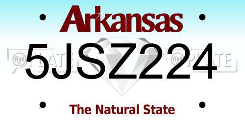 5JSZ224 Arkansas License Plate