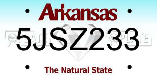 5JSZ233 Arkansas License Plate