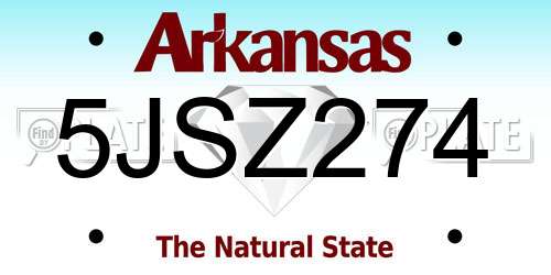 5JSZ274 Arkansas License Plate