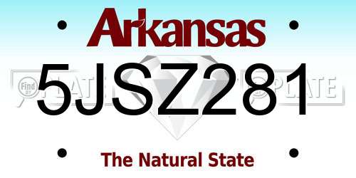 5JSZ281 Arkansas License Plate