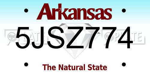 5JSZ774 Arkansas License Plate
