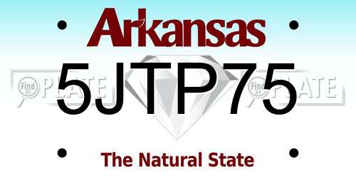 5JTP75 Arkansas License Plate