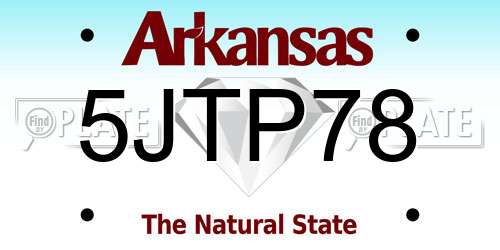 5JTP78 Arkansas License Plate