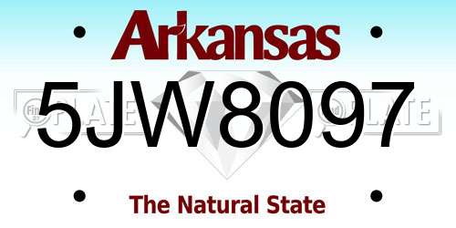 5JW8097 Arkansas License Plate