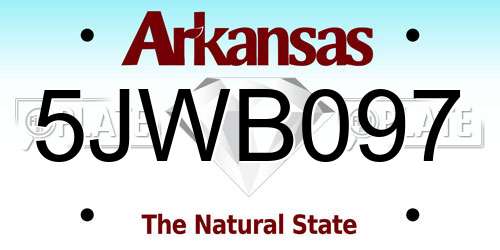 5JWB097 Arkansas License Plate