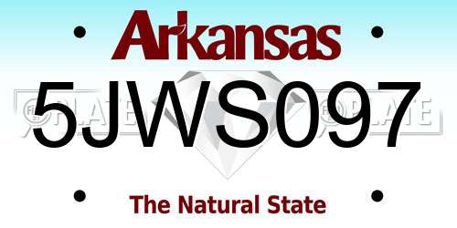 5JWS097 Arkansas License Plate