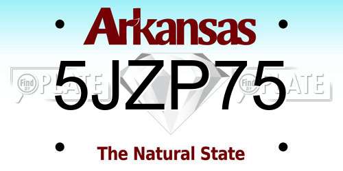 5JZP75 Arkansas License Plate