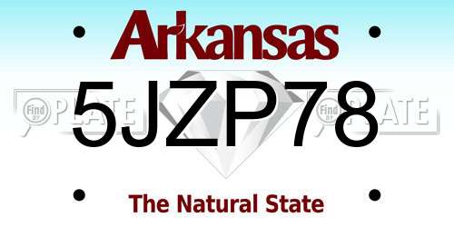 5JZP78 Arkansas License Plate