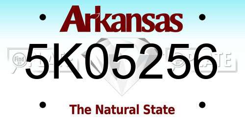 5K05256 Arkansas License Plate