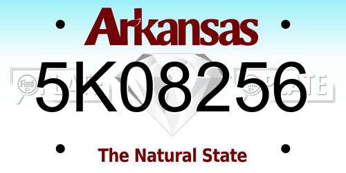 5K08256 Arkansas License Plate