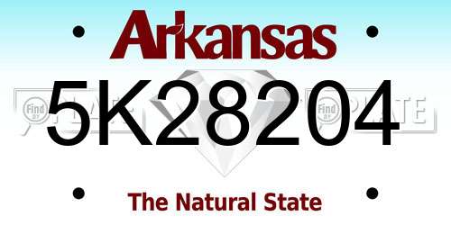 5K28204 Arkansas License Plate