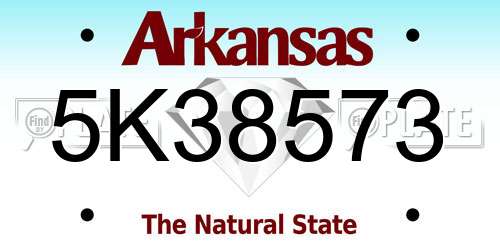 5K38573 Arkansas License Plate