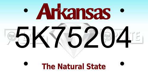 5K75204 Arkansas License Plate