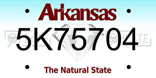 5K75704 Arkansas License Plate