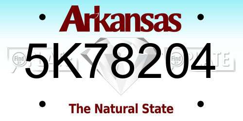 5K78204 Arkansas License Plate