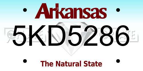 5KD5286 Arkansas License Plate