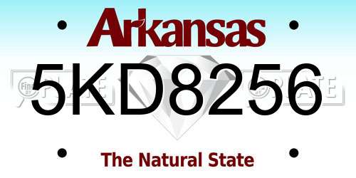 5KD8256 Arkansas License Plate