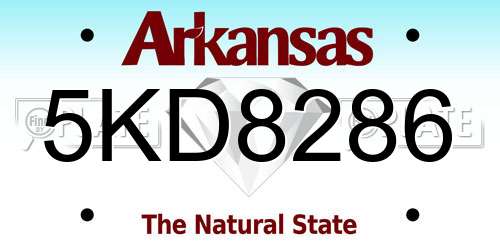 5KD8286 Arkansas License Plate