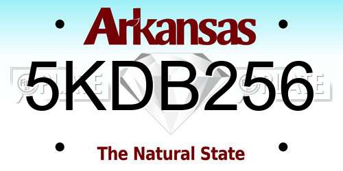 5KDB256 Arkansas License Plate