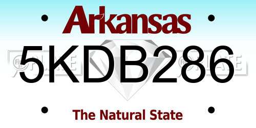 5KDB286 Arkansas License Plate