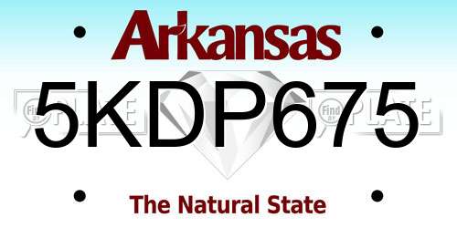 5KDP675 Arkansas License Plate
