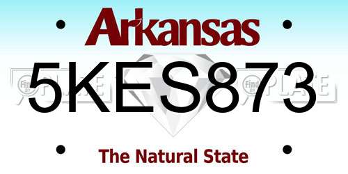 5KES873 Arkansas License Plate