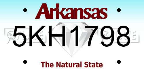 5KH1798 Arkansas License Plate