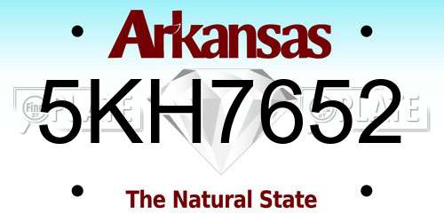5KH7652 Arkansas License Plate