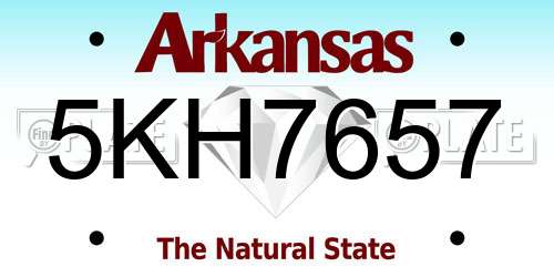 5KH7657 Arkansas License Plate