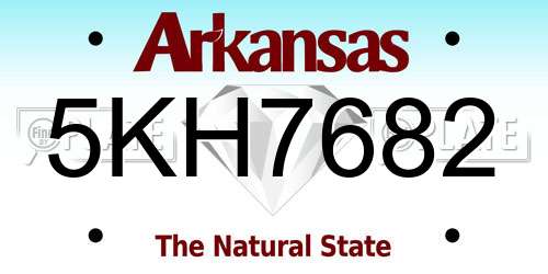 5KH7682 Arkansas License Plate