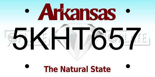 5KHT657 Arkansas License Plate