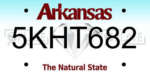 5KHT682 Arkansas License Plate