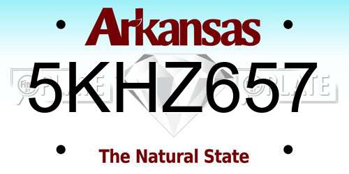 5KHZ657 Arkansas License Plate