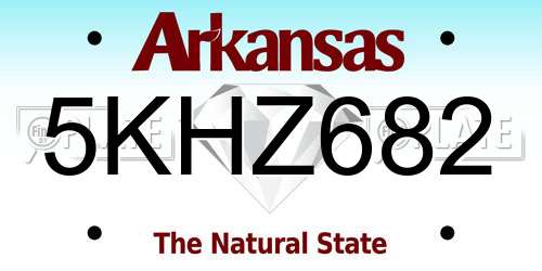 5KHZ682 Arkansas License Plate