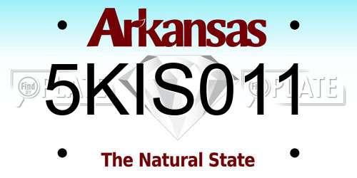 5KIS011 Arkansas License Plate