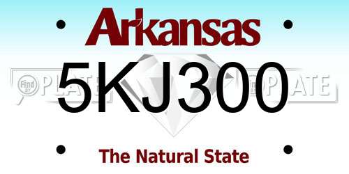 5KJ300 Arkansas License Plate