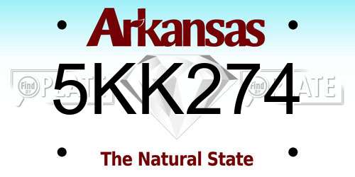 5KK274 Arkansas License Plate