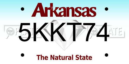 5KKT74 Arkansas License Plate