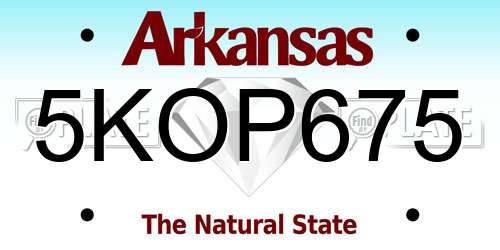 5KOP675 Arkansas License Plate