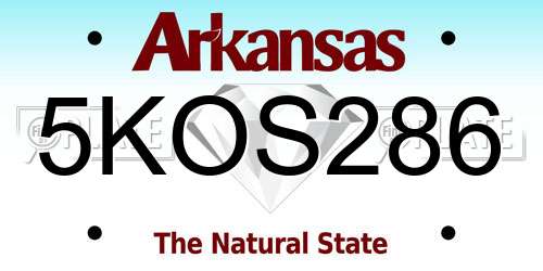 5KOS286 Arkansas License Plate