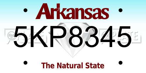 5KP8345 Arkansas License Plate