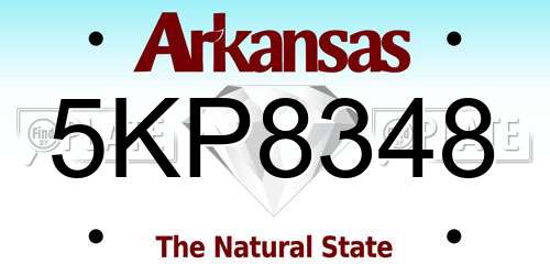 5KP8348 Arkansas License Plate