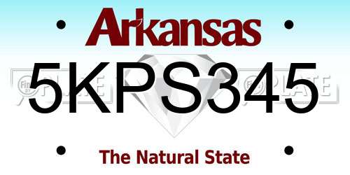 5KPS345 Arkansas License Plate