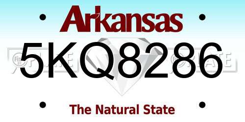 5KQ8286 Arkansas License Plate