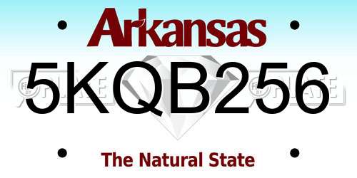 5KQB256 Arkansas License Plate