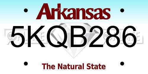 5KQB286 Arkansas License Plate