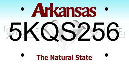 5KQS256 Arkansas License Plate
